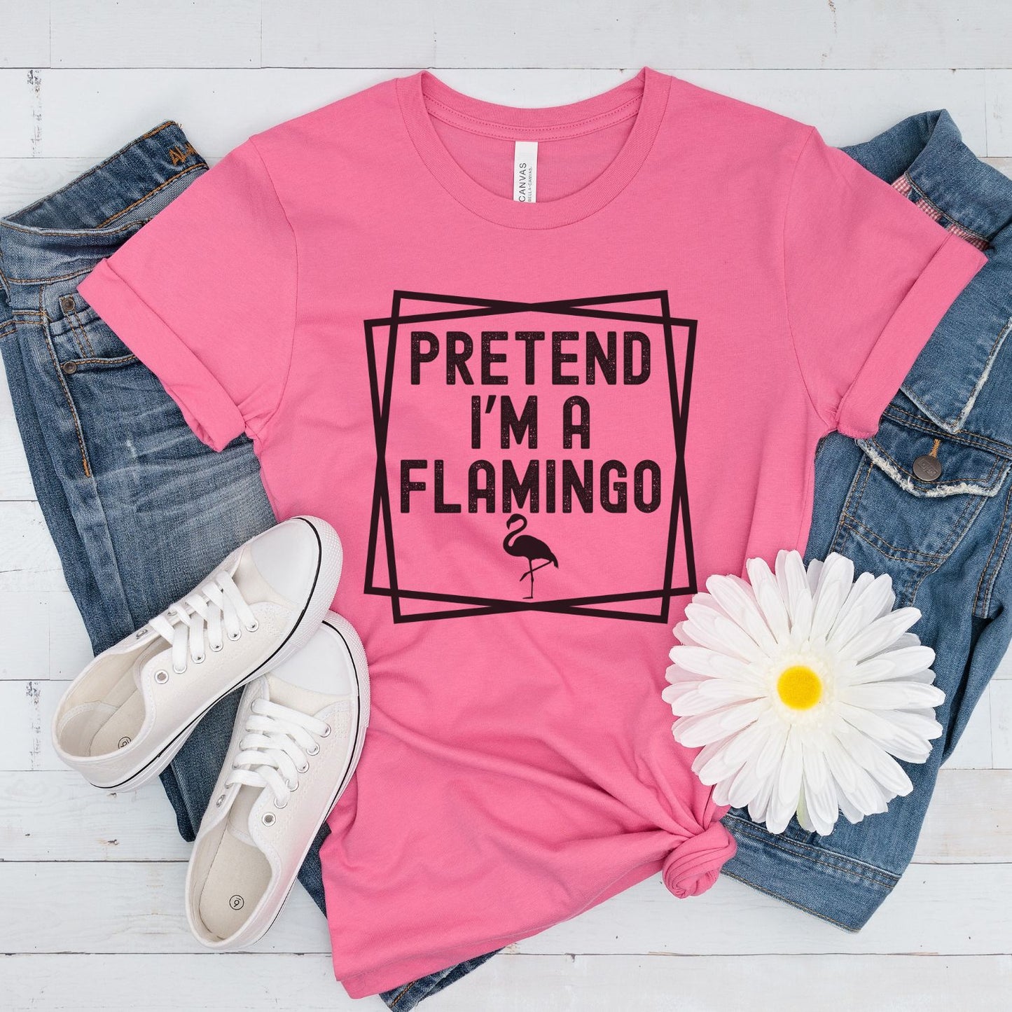 Pretend I'm a Flamingo Halloween Costume Shirt, Lazy Halloween T-Shirt Costume, Funny Halloween T-Shirt, Funny Women T Shirt