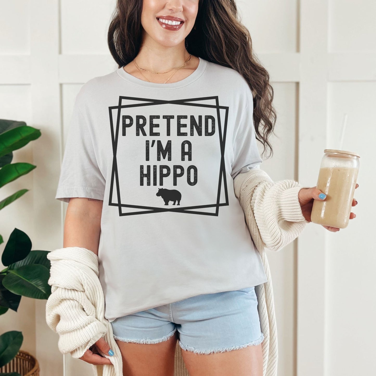 Pretend I'm a Hippo Halloween Costume Shirt, Lazy Halloween T-Shirt Costume, Funny Halloween T-Shirt, Funny Women T Shirt