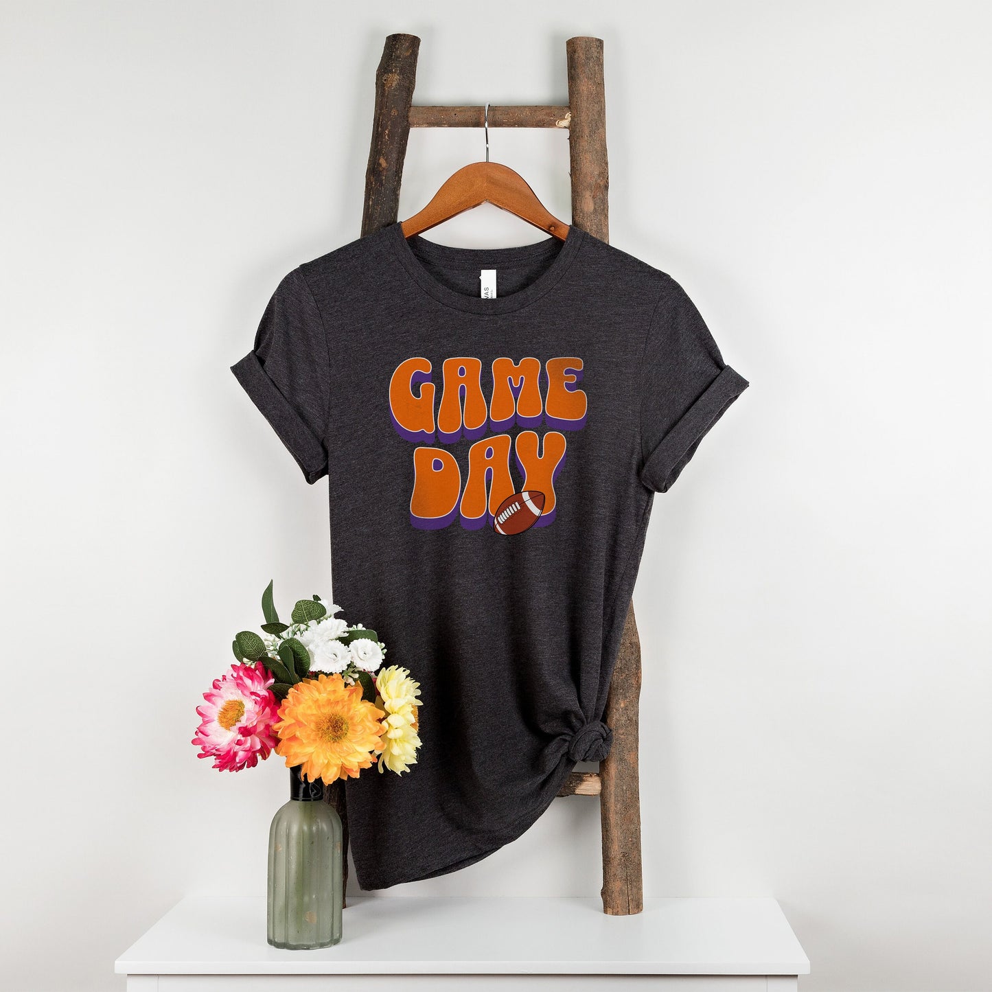 Football Game Day Shirt - Orange  Purple  Womens Tee