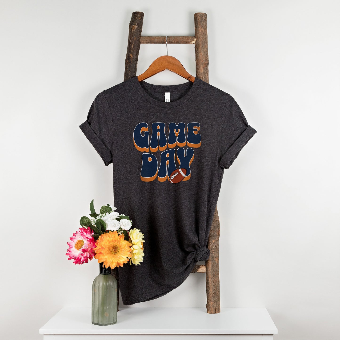 Game Day Football Shirt - Blue and Orange  Womens Tee