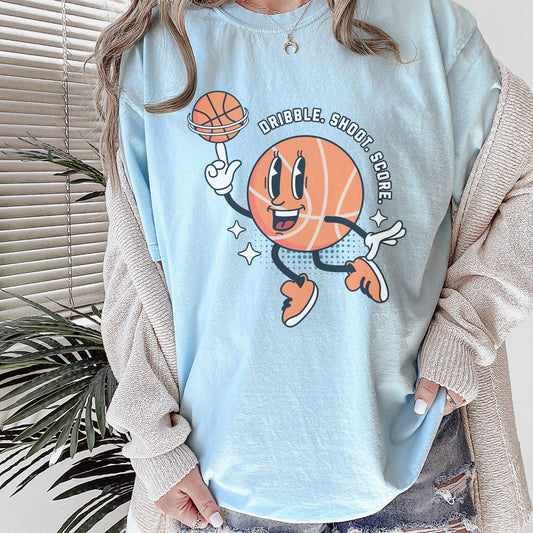 Dribble Shoot Score Basketball Comfort Colors Shirt