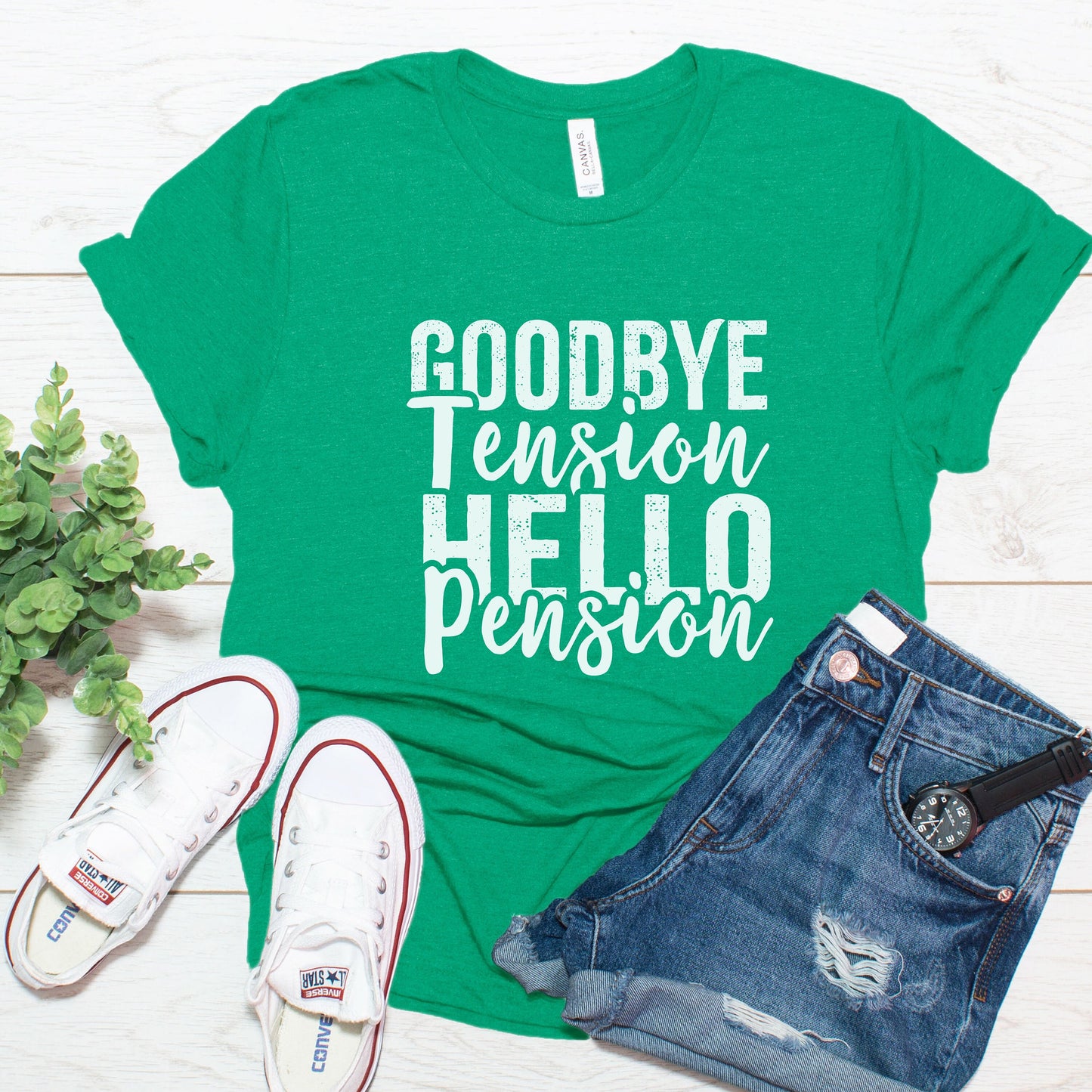 Goodbye Tension Hello Pension Retirement Shirt