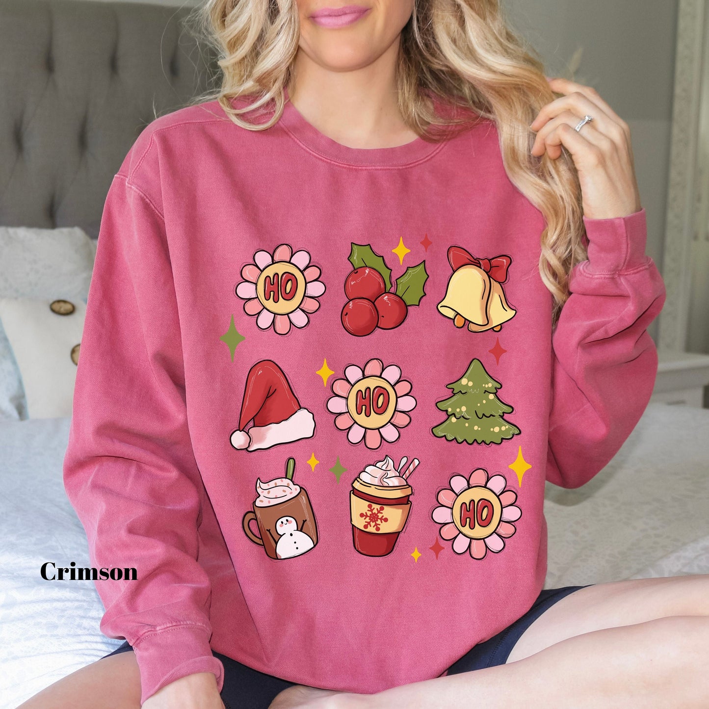 Retro Christmas Comfort Colors Sweatshirt