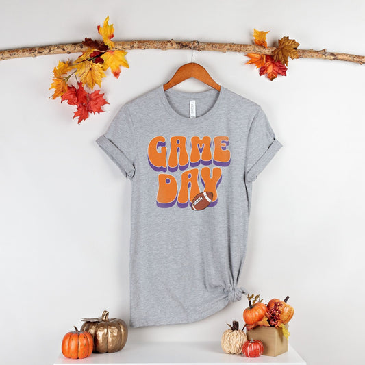 Football Game Day Shirt - Orange  Purple  Womens Tee