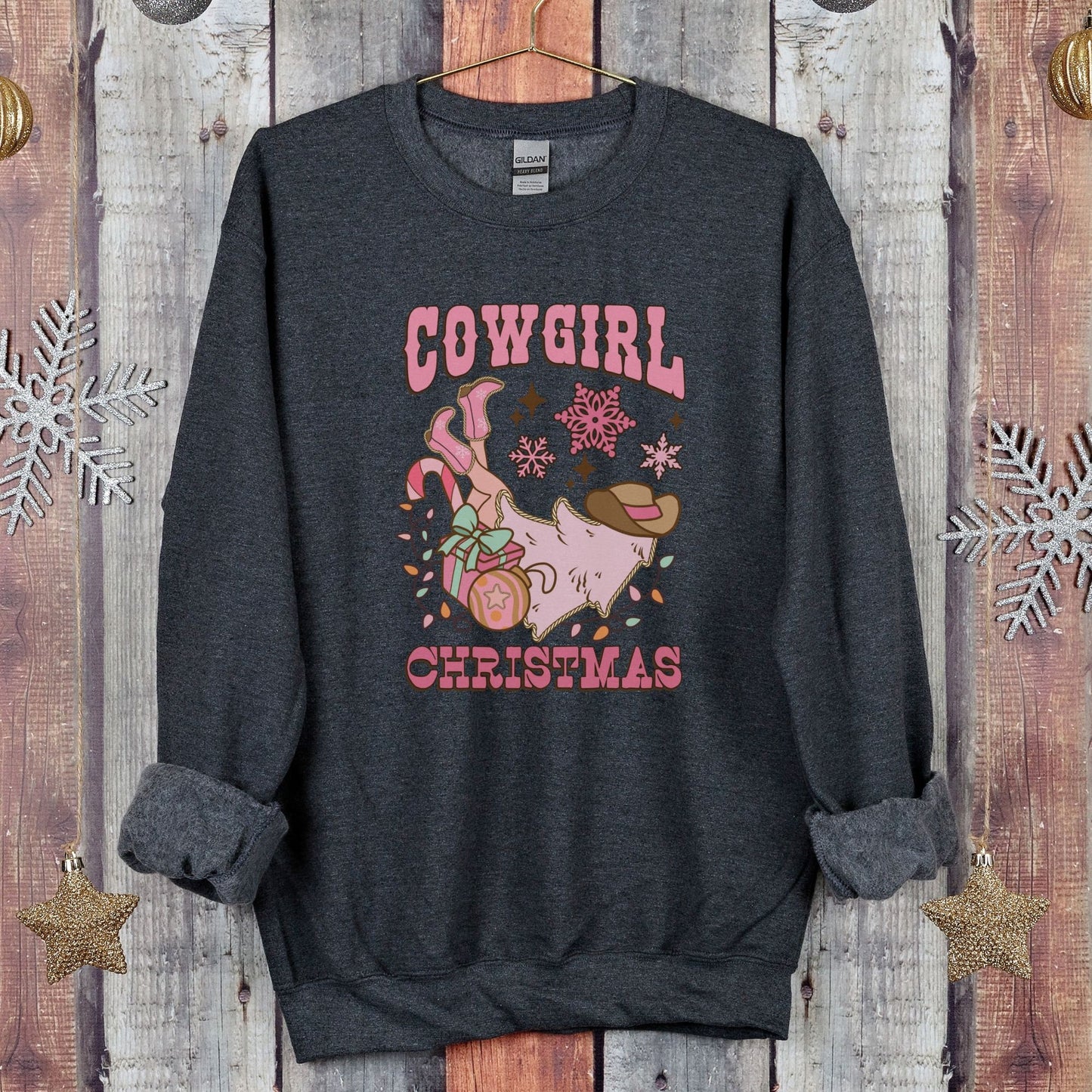 Cowgirl Christmas Retro Sweatshirt