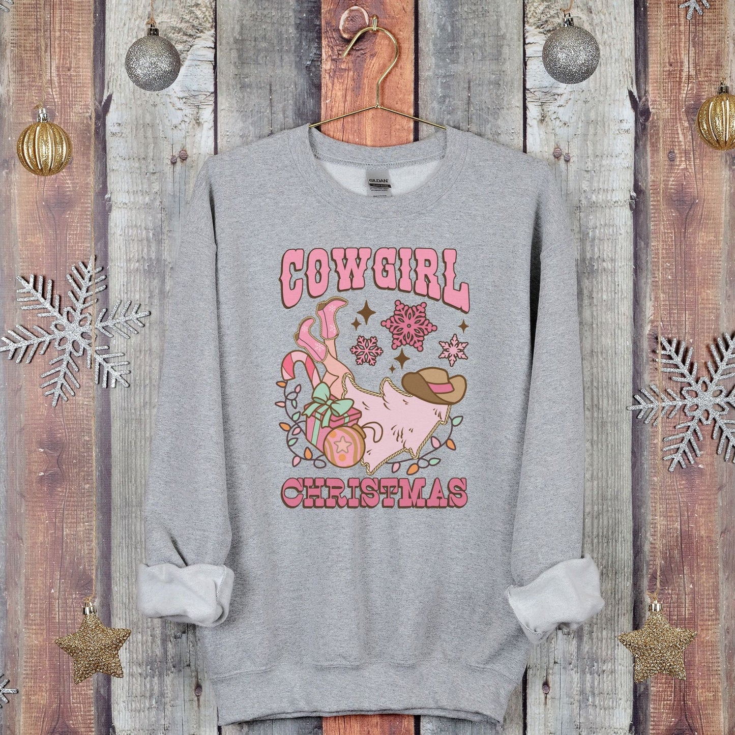 Cowgirl Christmas Retro Sweatshirt