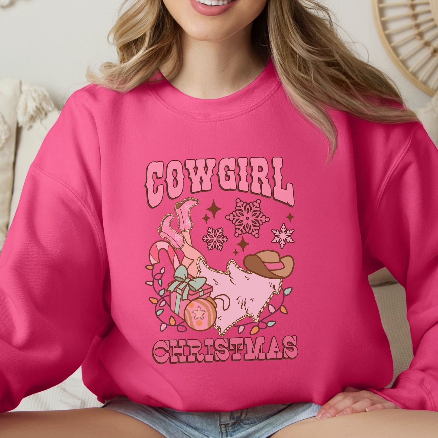 Cowgirl Christmas Retro Sweatshirt