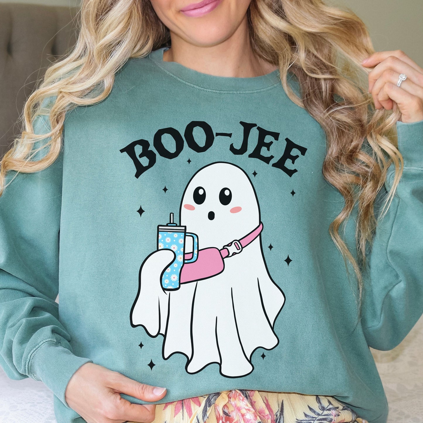 Boo-jee Halloween Ghost Comfort Colors Sweatshirt