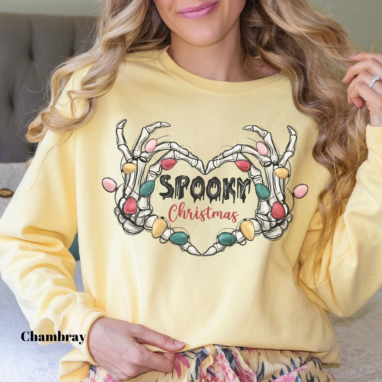 Skeleton Christmas Comfort Colors Sweatshirt