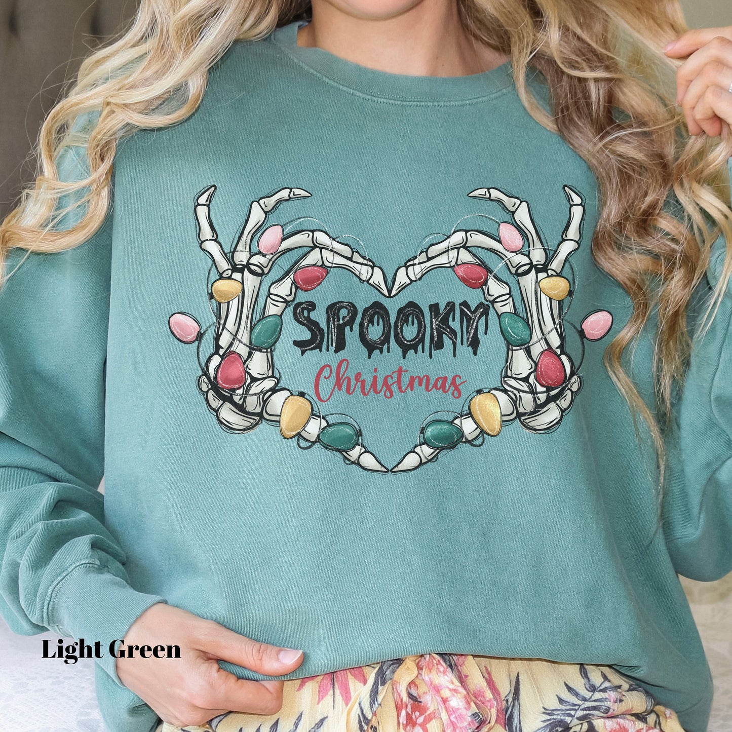 Skeleton Christmas Comfort Colors Sweatshirt