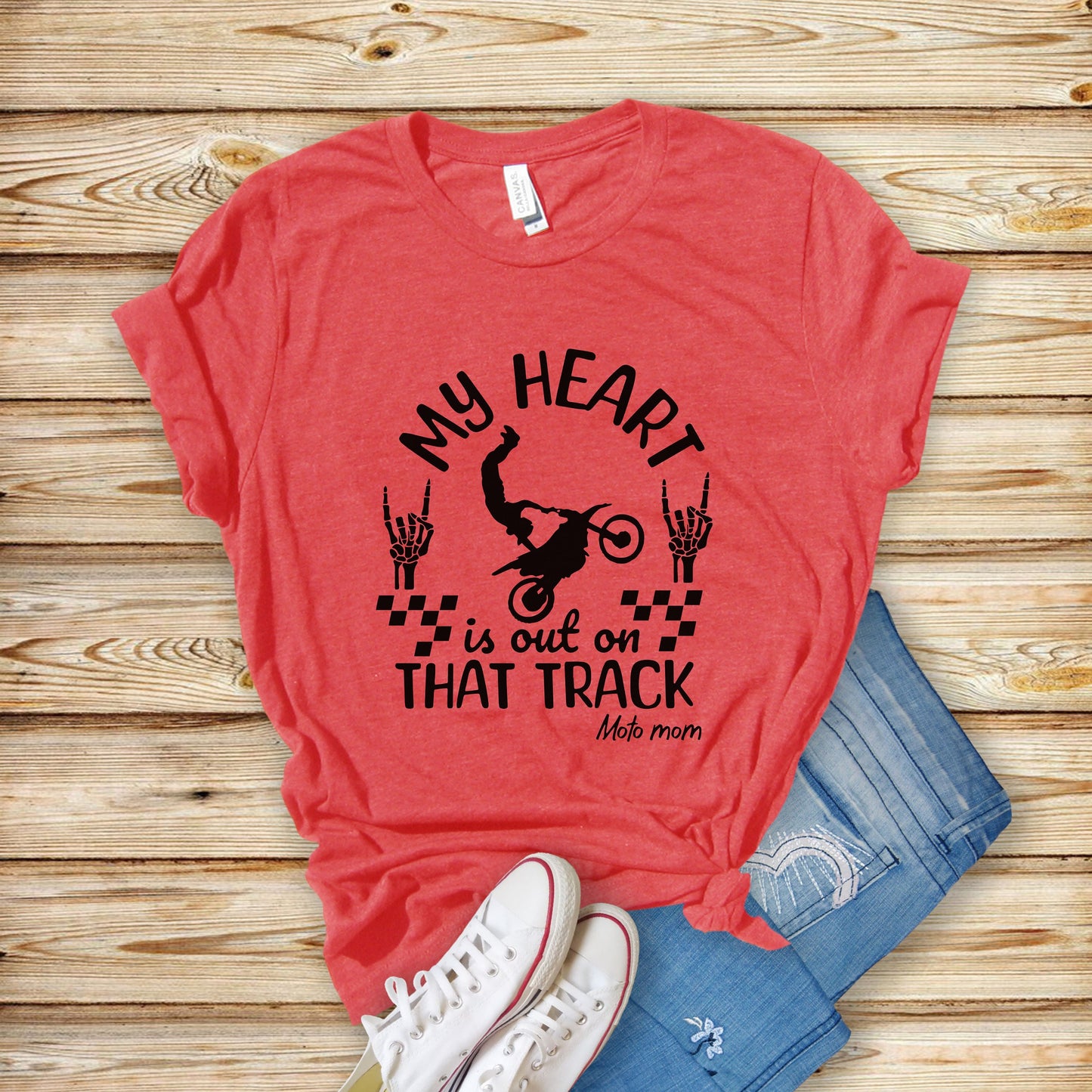 My Heart is on that Track Moto Mom Shirt, Motocross Shirt