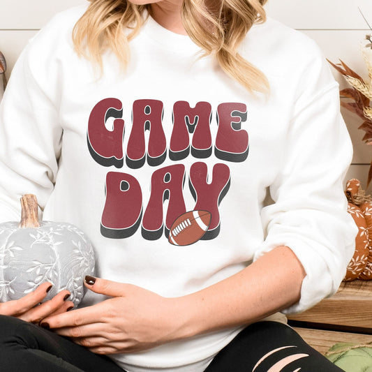 Game Day Football Sweatshirt Game Day Mom Sweatshirt Garnet and Black