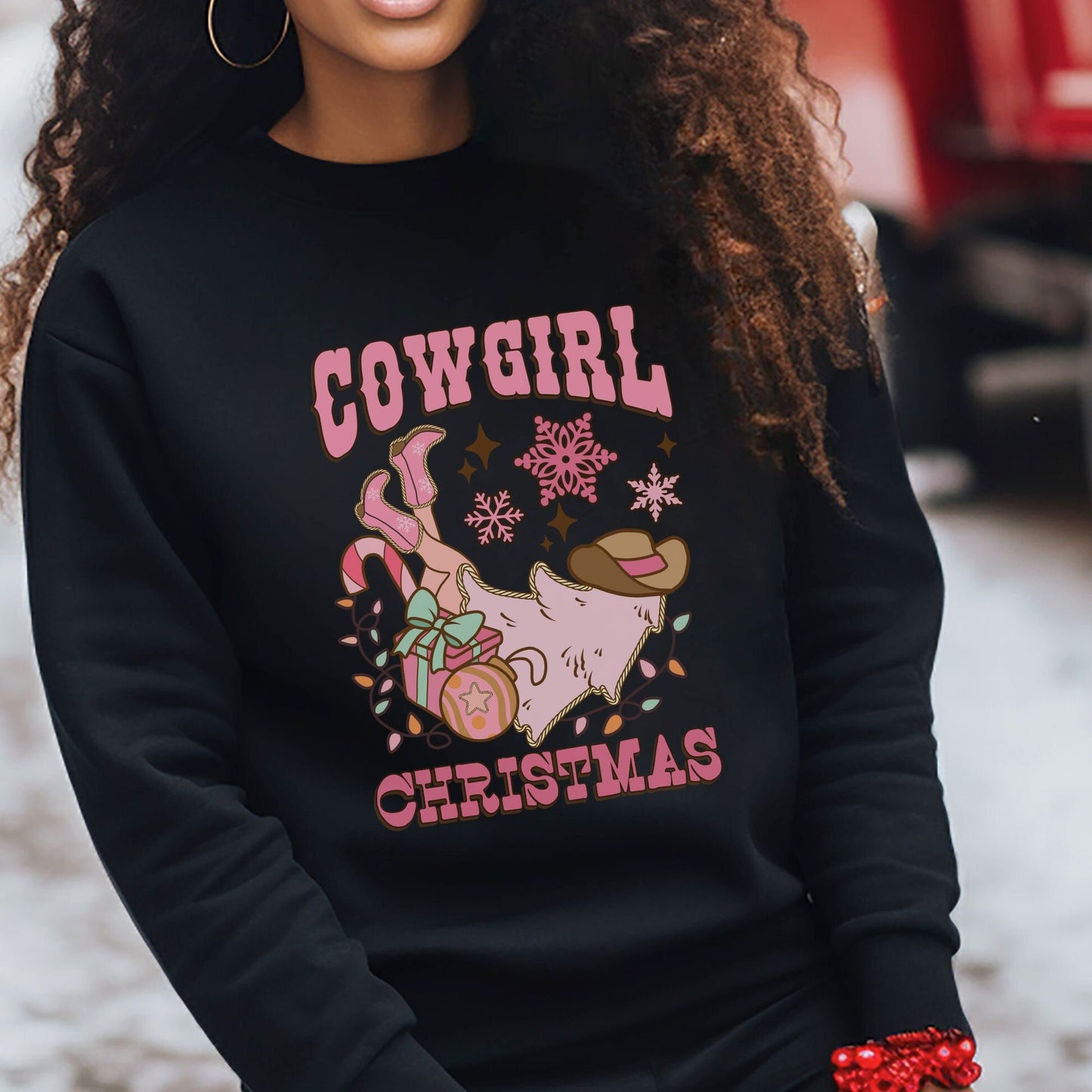 Cowgirl Christmas Retro Sweatshirt