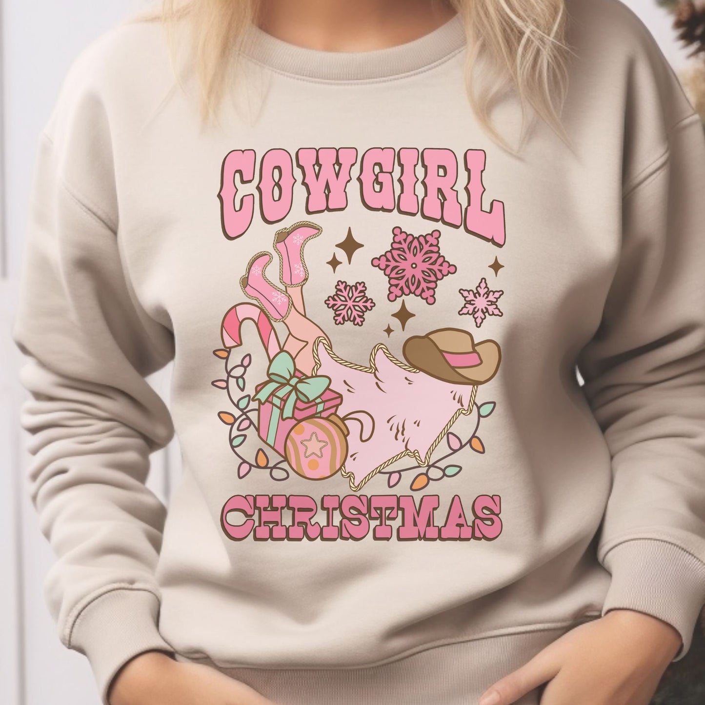 Cowgirl Christmas Retro Sweatshirt