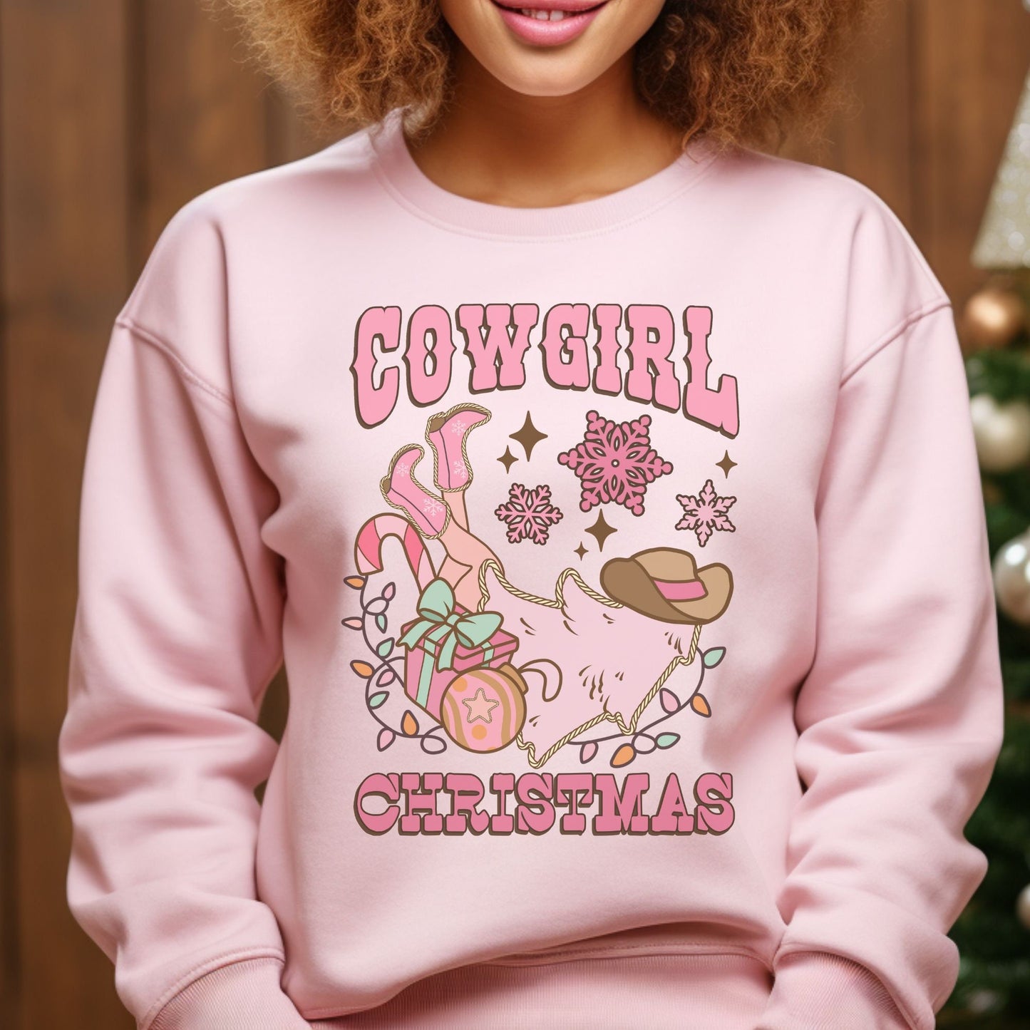 Cowgirl Christmas Retro Sweatshirt