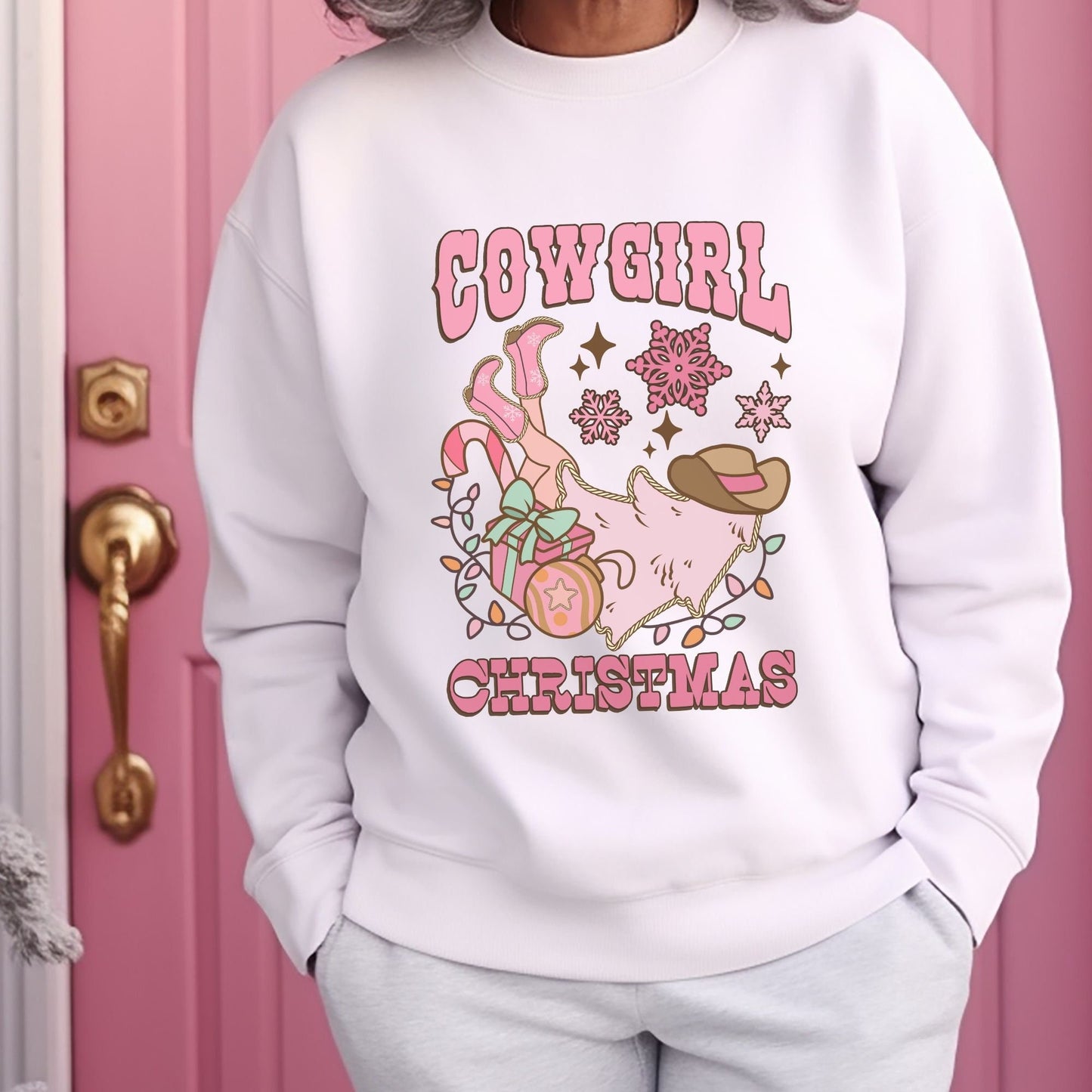 Cowgirl Christmas Retro Sweatshirt