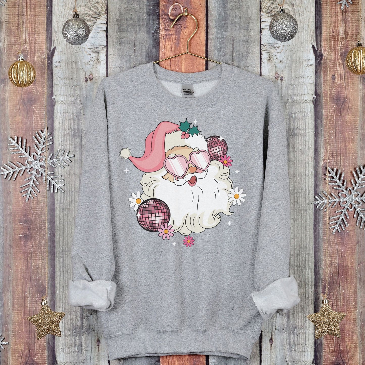 Trendy Womens Christmas Retro Christmas Santa Sweatshirt