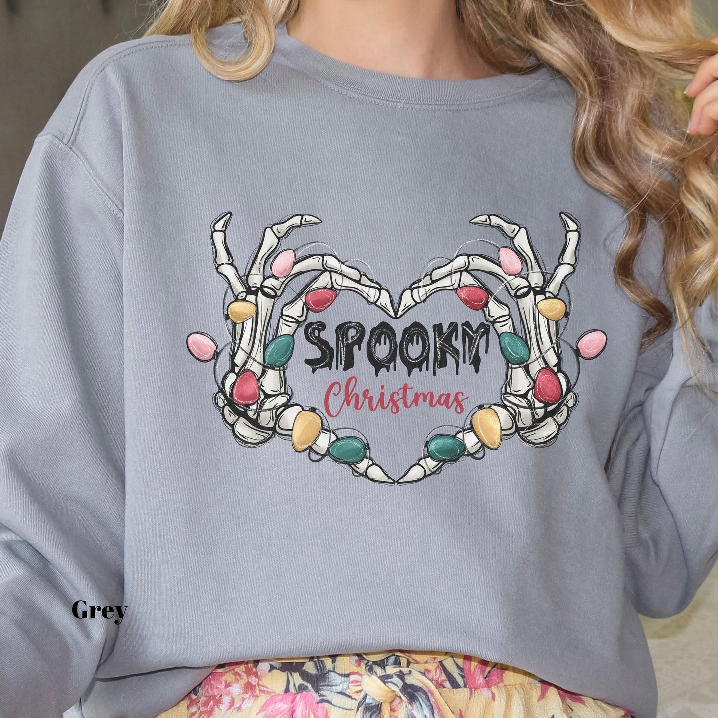 Skeleton Christmas Comfort Colors Sweatshirt