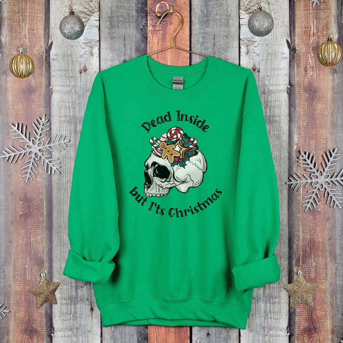 Dead Inside but It's Christmas Sweatshirt, Funny Christmas Sweatshirt, Dead Inside But Jolly Af Shirt, Funny Christmas Holly Spirit Sweater