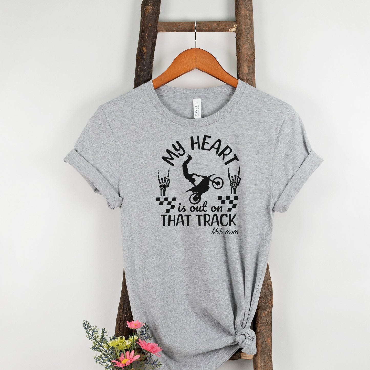 My Heart is on that Track Moto Mom Shirt, Motocross Shirt