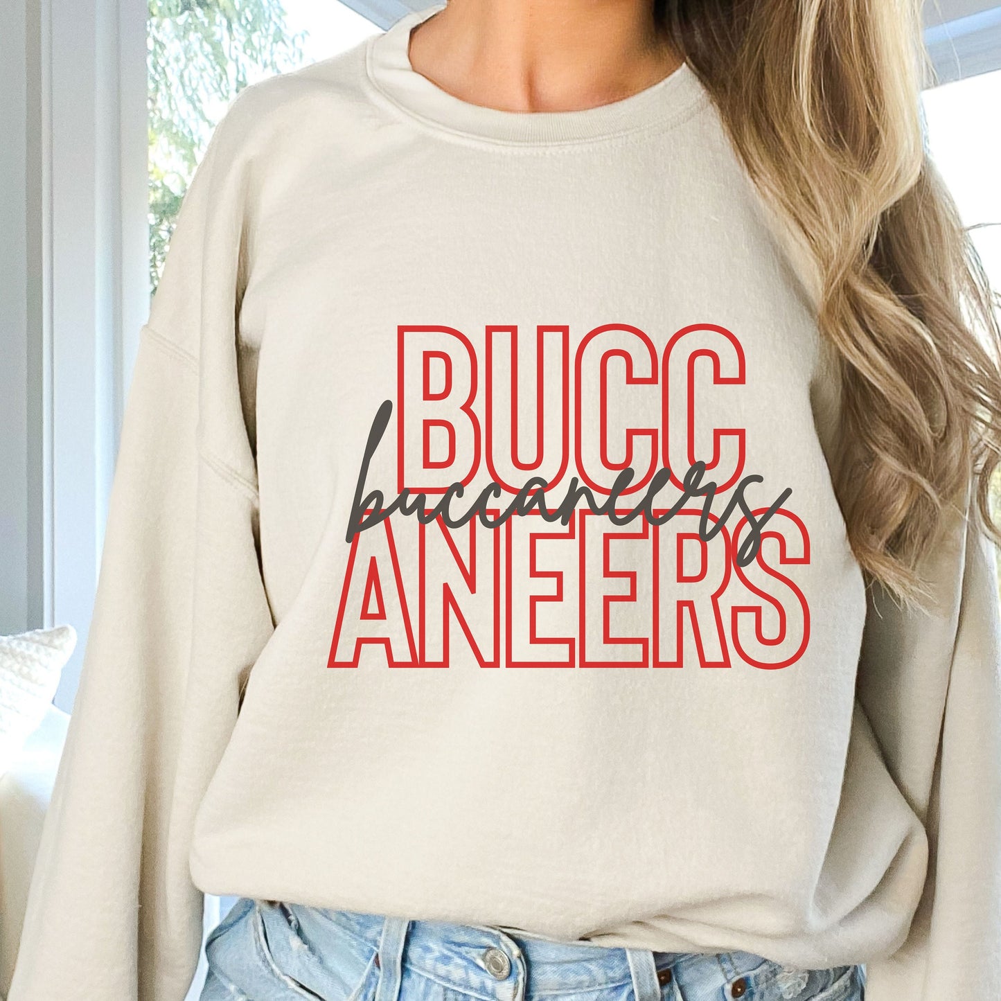 Buccaneers Football Sweatshirt, Tampa Bay Football Sweatshirt, Buccaneers Football Gift For Her, Buccaneers Football Fan, Vintage Tampa Bay