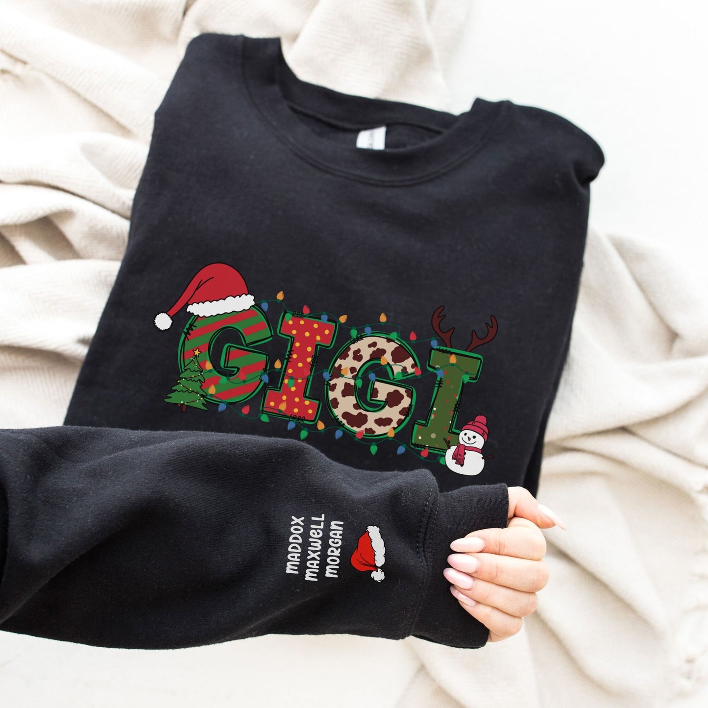 Custom Gigi Sweatshirt, Christmas Grandma Claus Sweatshirt