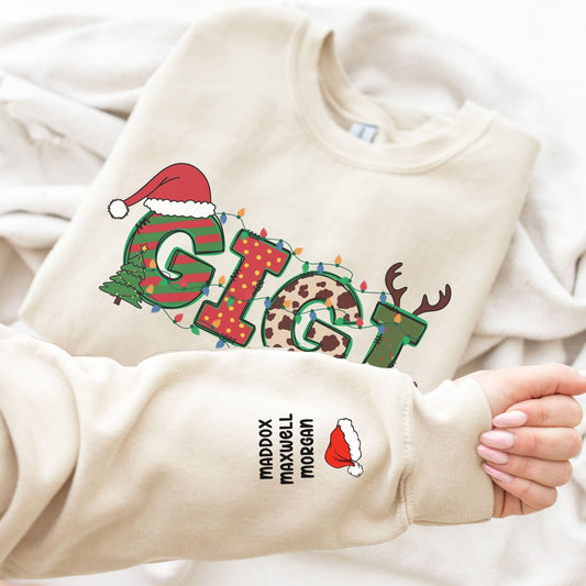 Custom Gigi Sweatshirt, Christmas Grandma Claus Sweatshirt