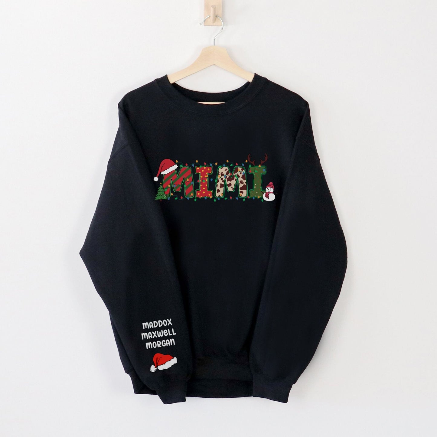 Custom Mimi Sweatshirt, Christmas Grandma Claus Sweatshirt