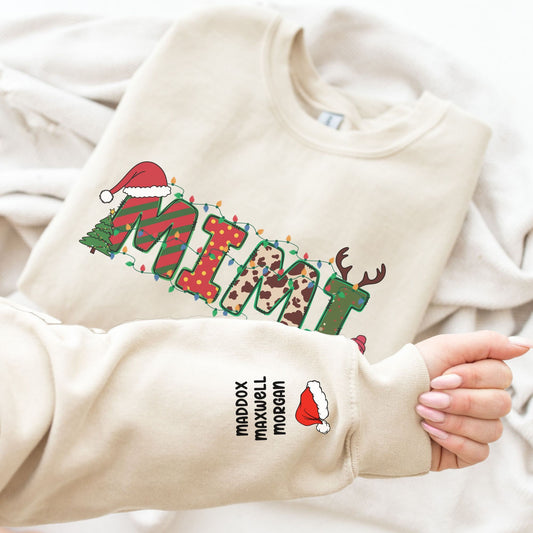 Custom Mimi Sweatshirt, Christmas Grandma Claus Sweatshirt