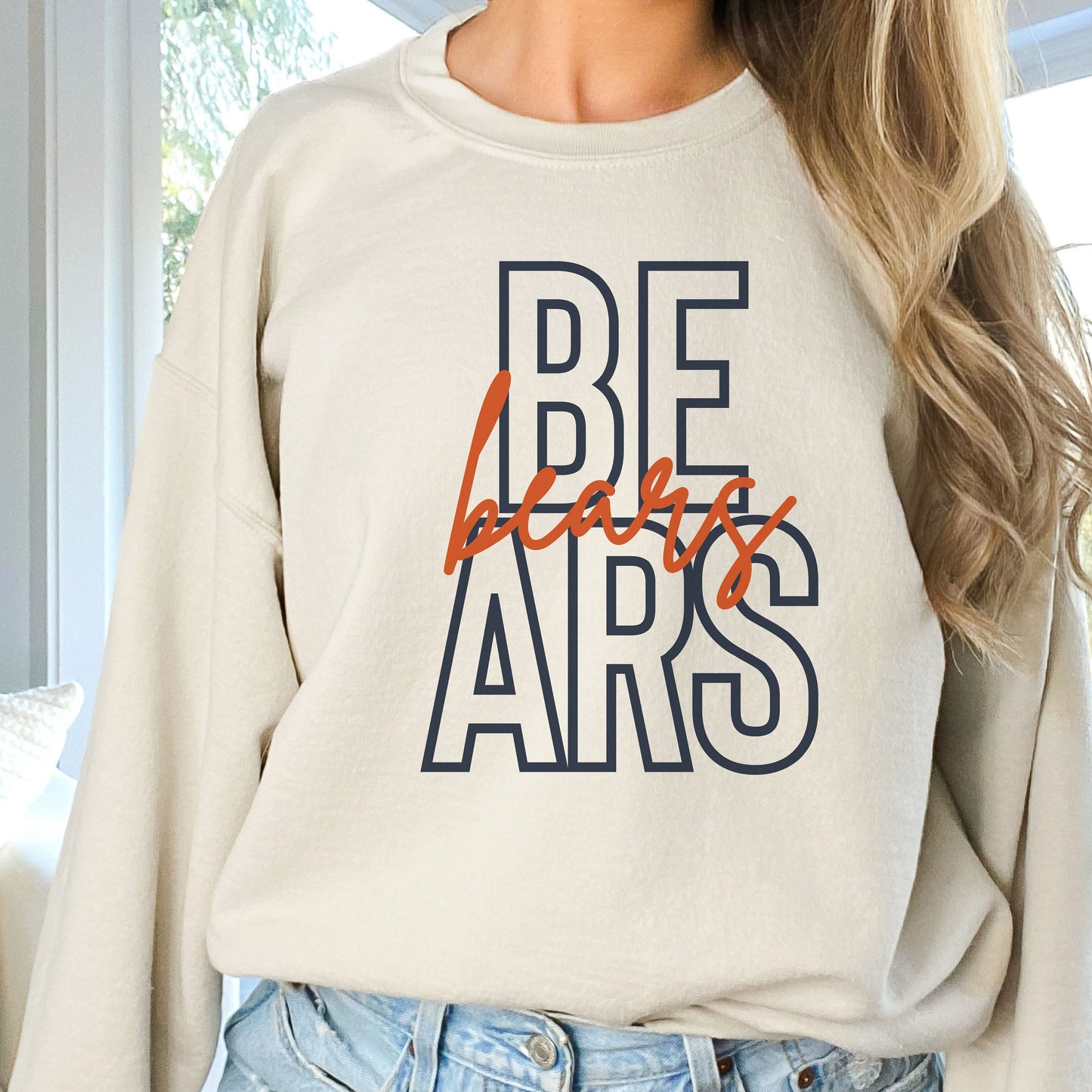 Bears Football Sweatshirt, Chicago Football Crewneck, Chicago Football Game Day | Bears Football Sweater, Bears Shirt Gift for Her