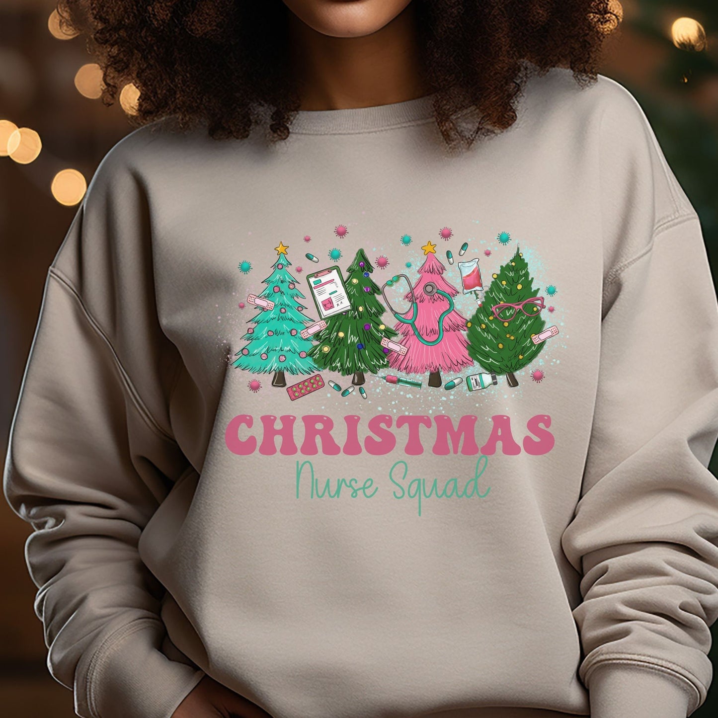 Nurse Squad Sweatshirt - Christmas Gift and Matching Pink Christmas