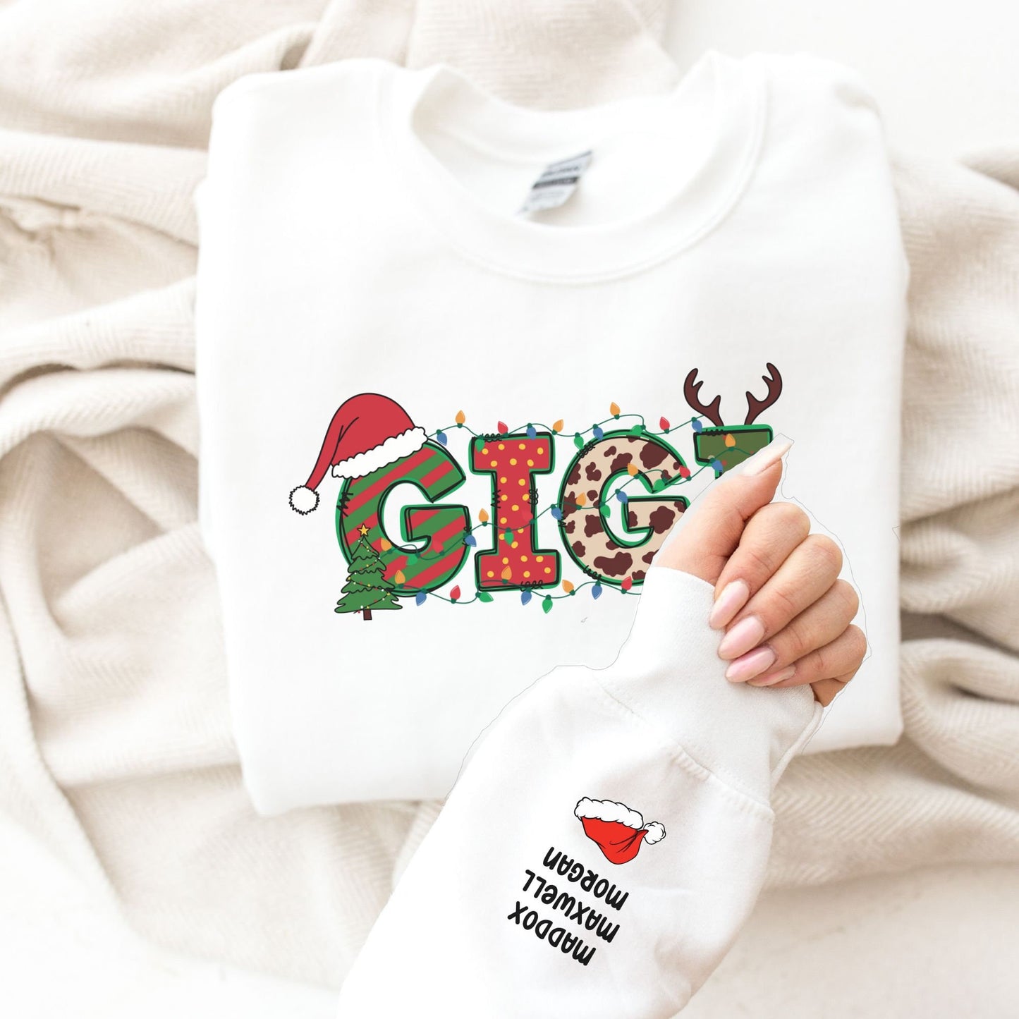 Custom Gigi Sweatshirt, Christmas Grandma Claus Sweatshirt