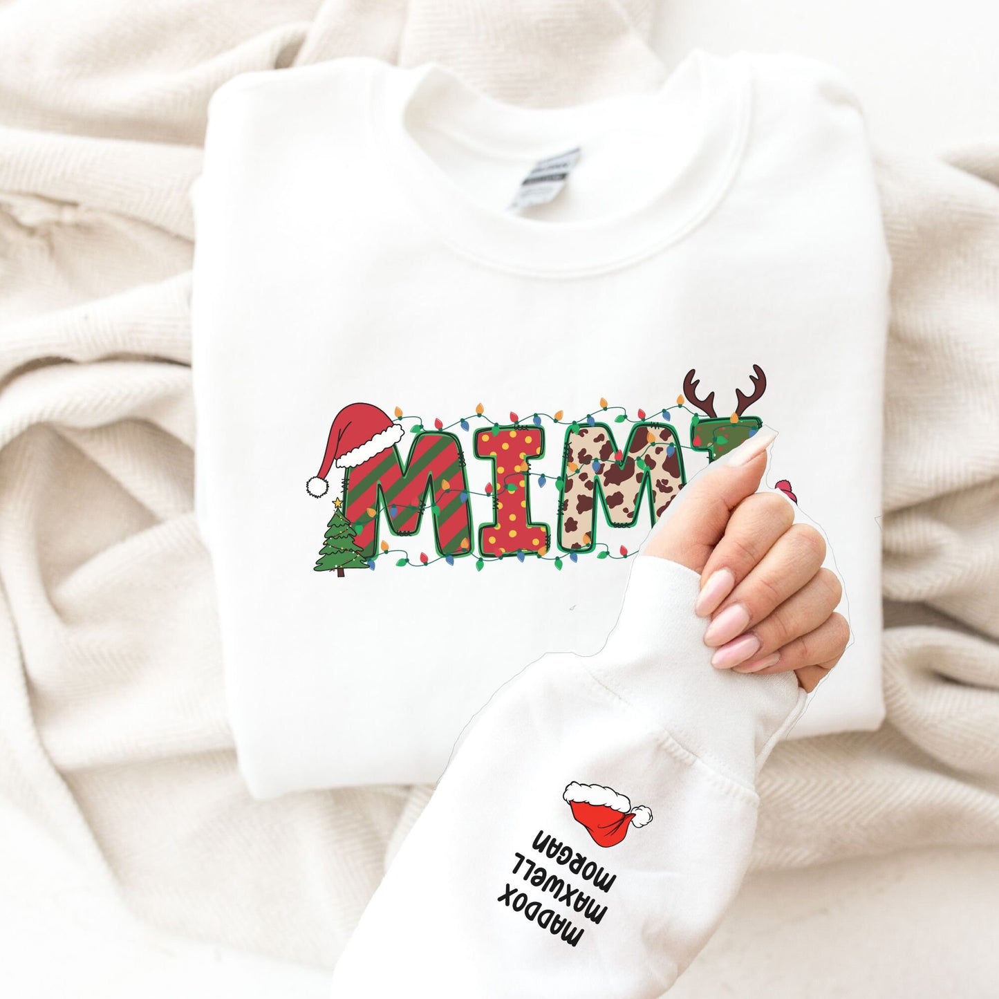 Custom Mimi Sweatshirt, Christmas Grandma Claus Sweatshirt