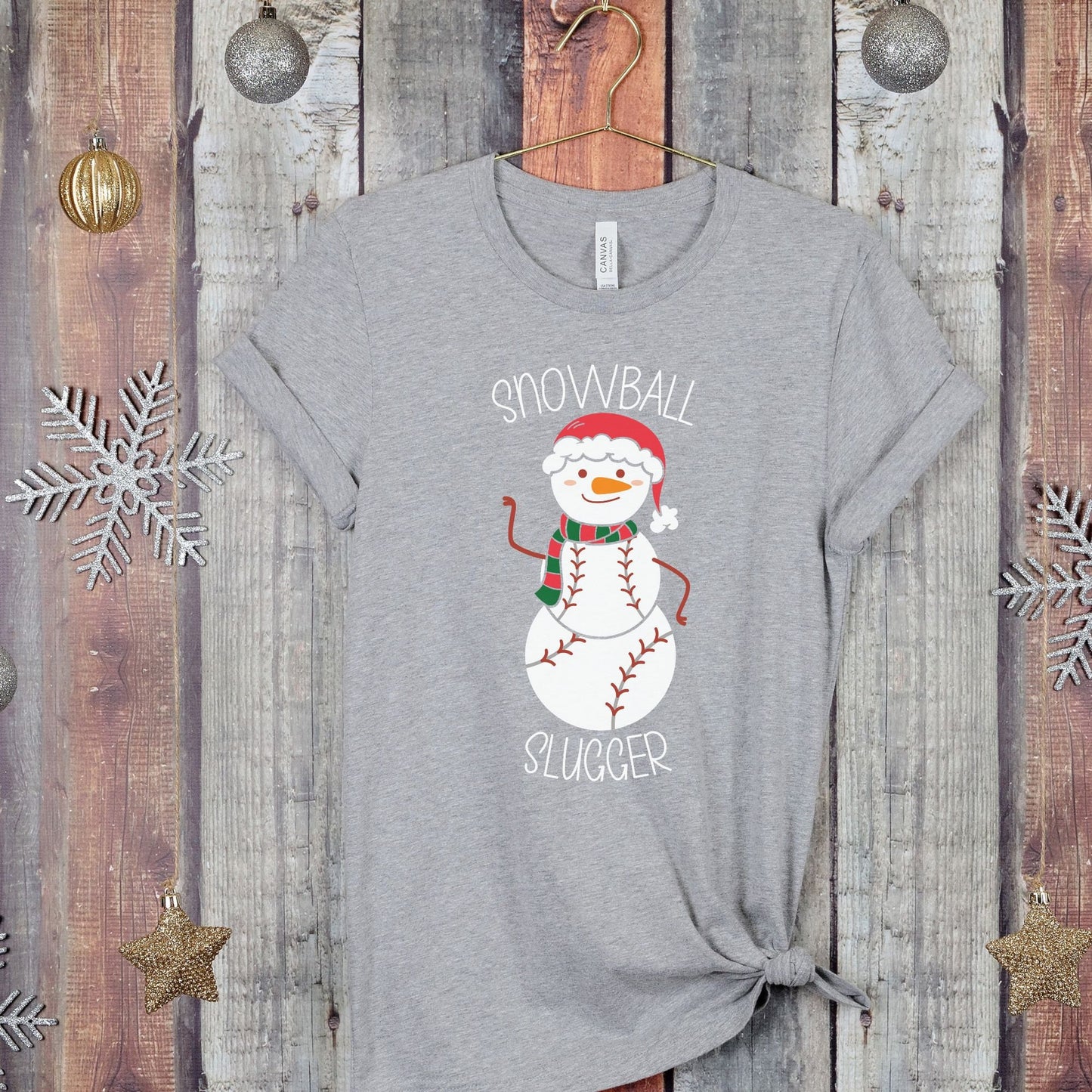 Baseball Snowman Tee