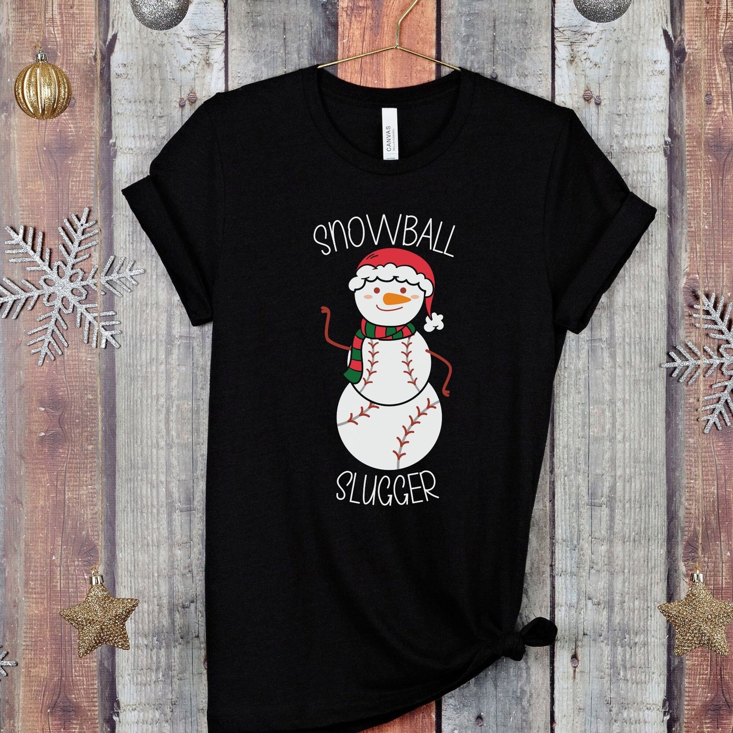 Baseball Snowman Tee