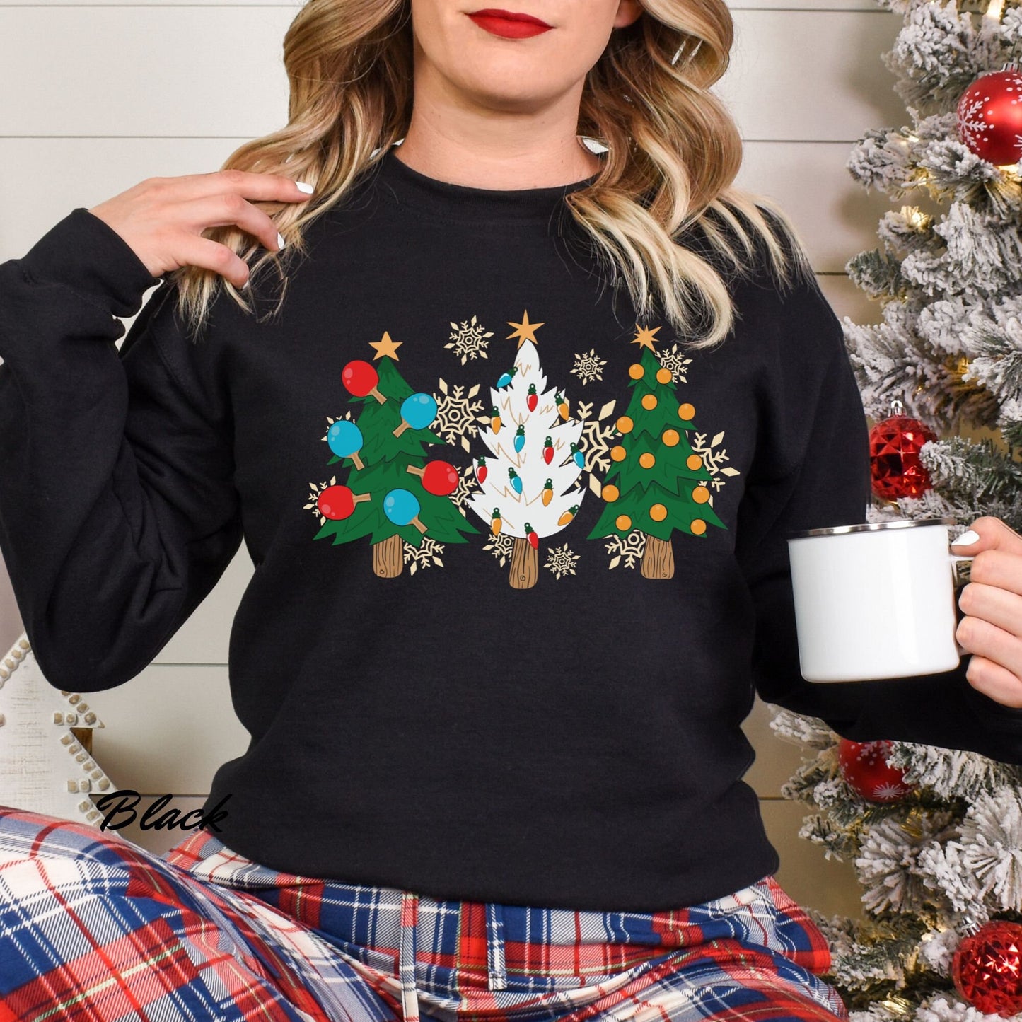 Table Tennis Christmas Tree Sweatshirt