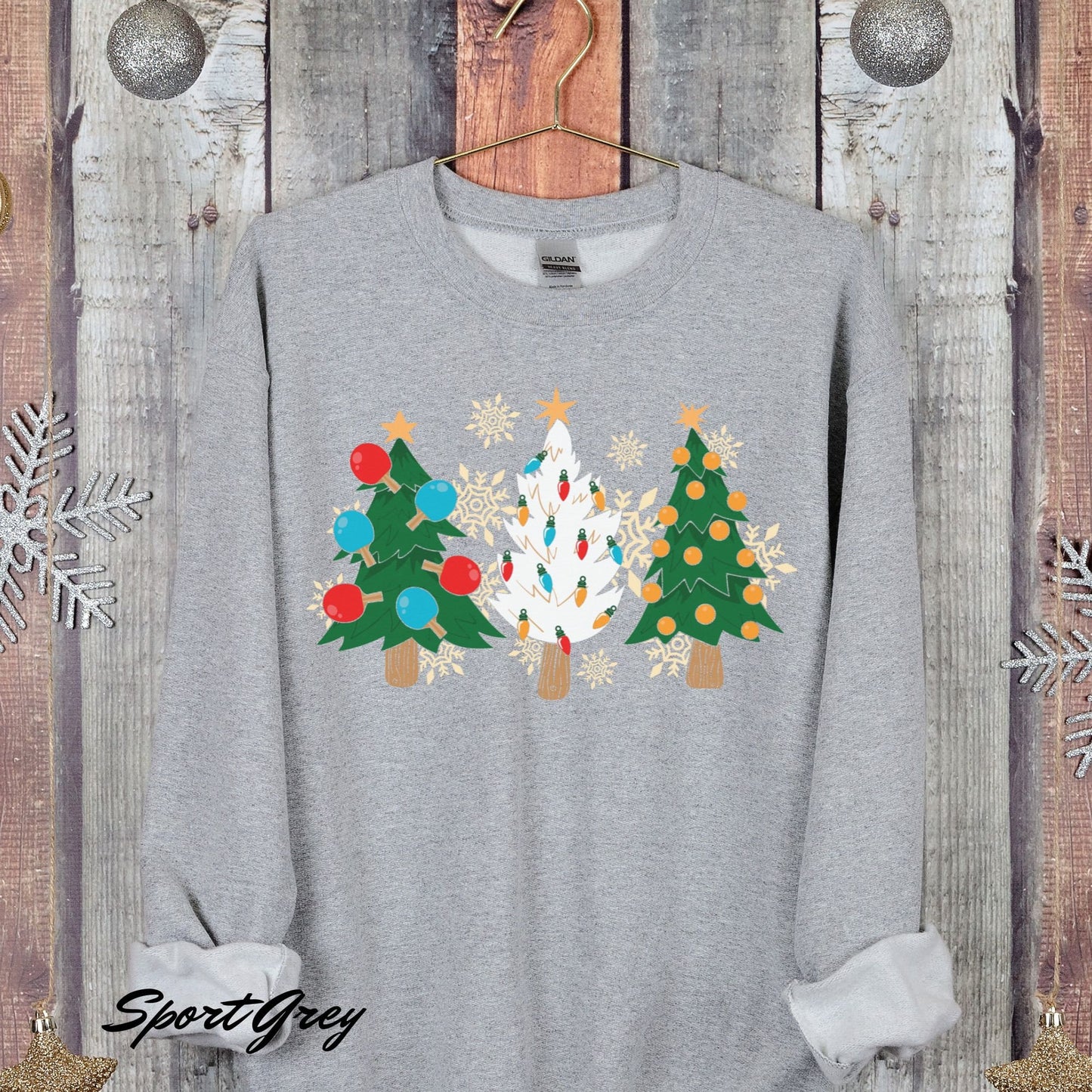 Table Tennis Christmas Tree Sweatshirt