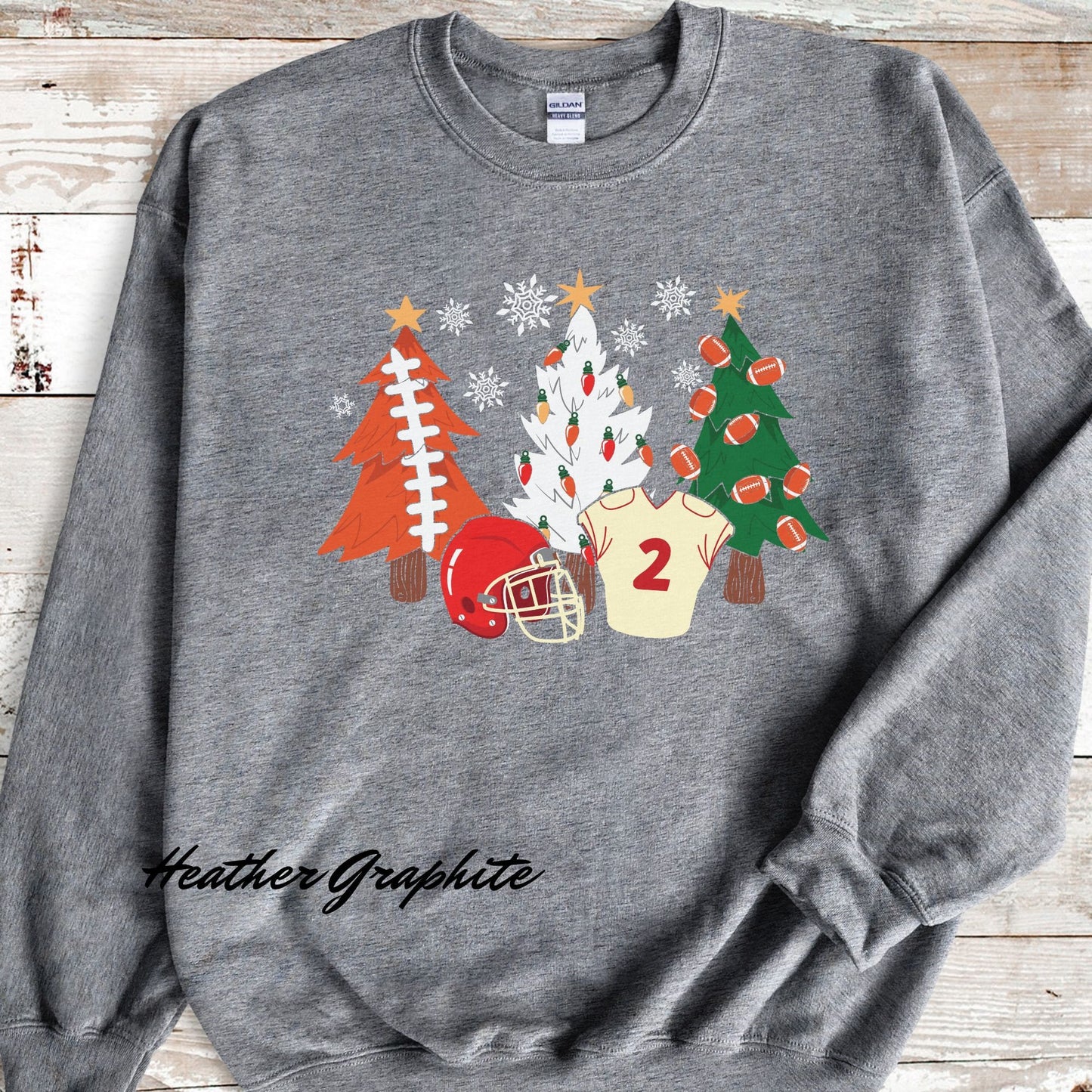 Football Christmas Tree Sweatshirt - Holiday Gift for Football Lovers