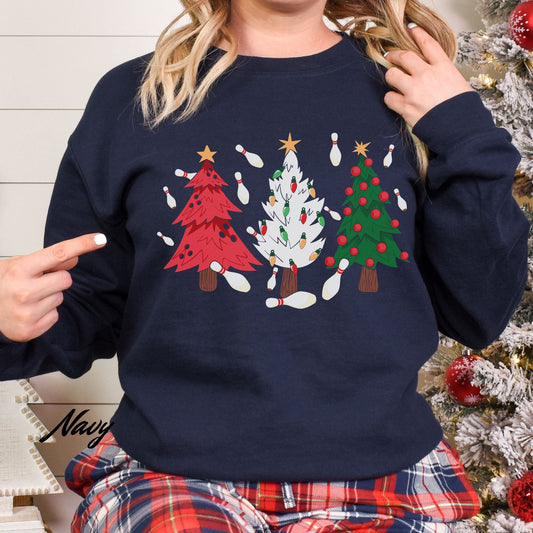 Bowling Christmas Tree Sweatshirt