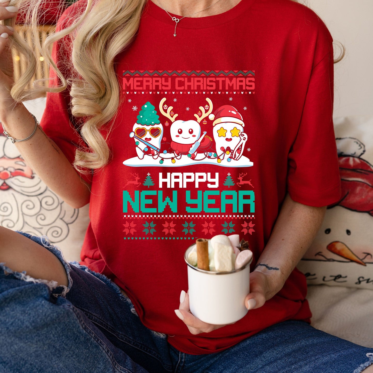 Merry Christmas and Happy New Year Dental Ugly Christmas Shirt