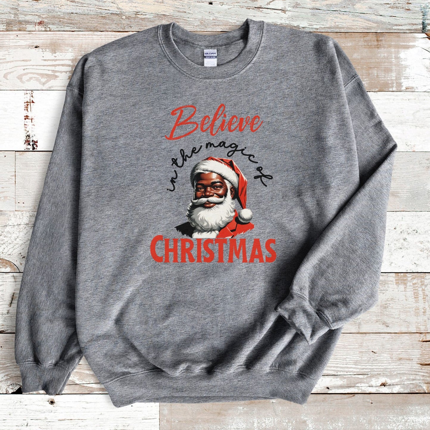 Retro Merry Christmas Black Santa Head Sweatshirt