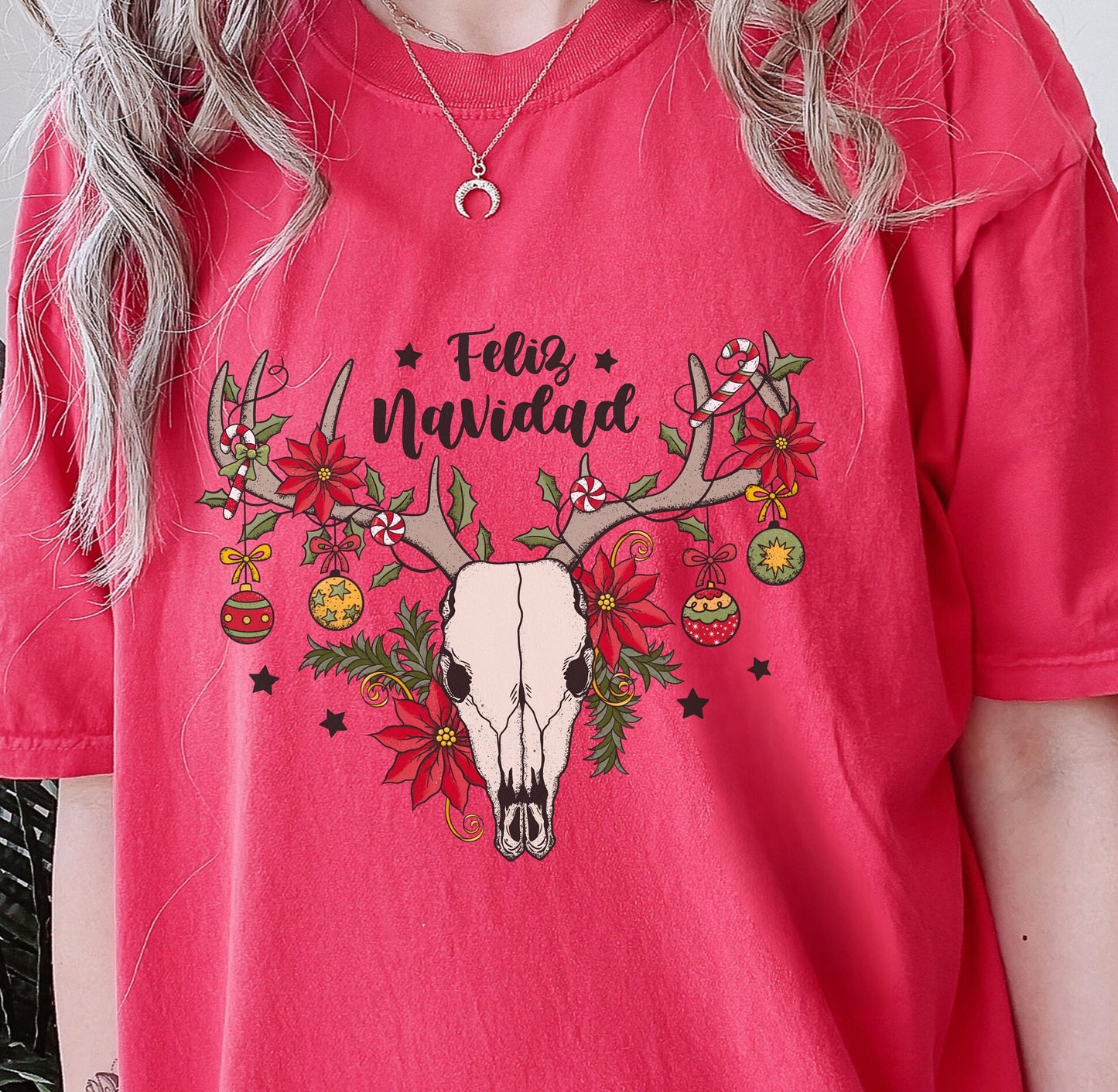 Christmas Western Shirt, Bull Skull Shirt