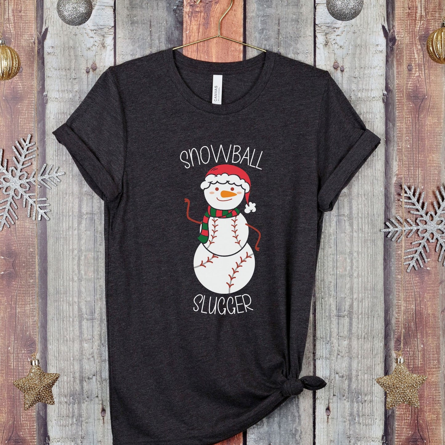 Baseball Snowman Tee