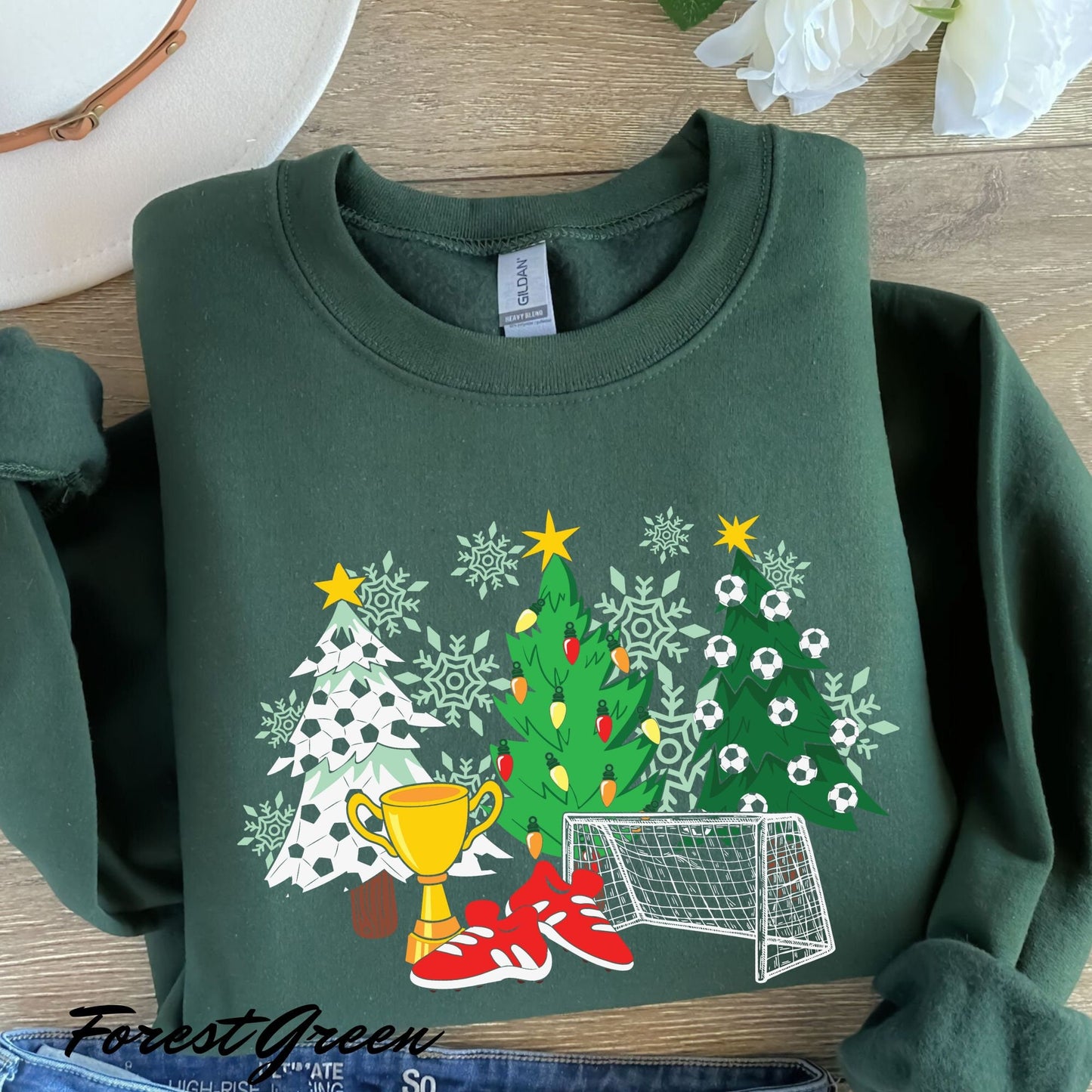 Soccer Christmas Tree Sweatshirt