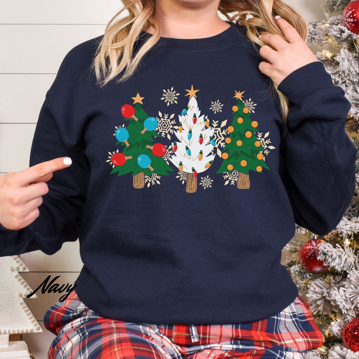 Table Tennis Christmas Tree Sweatshirt