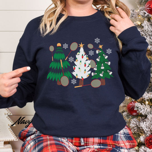 Badminton Christmas Tree Sweatshirt