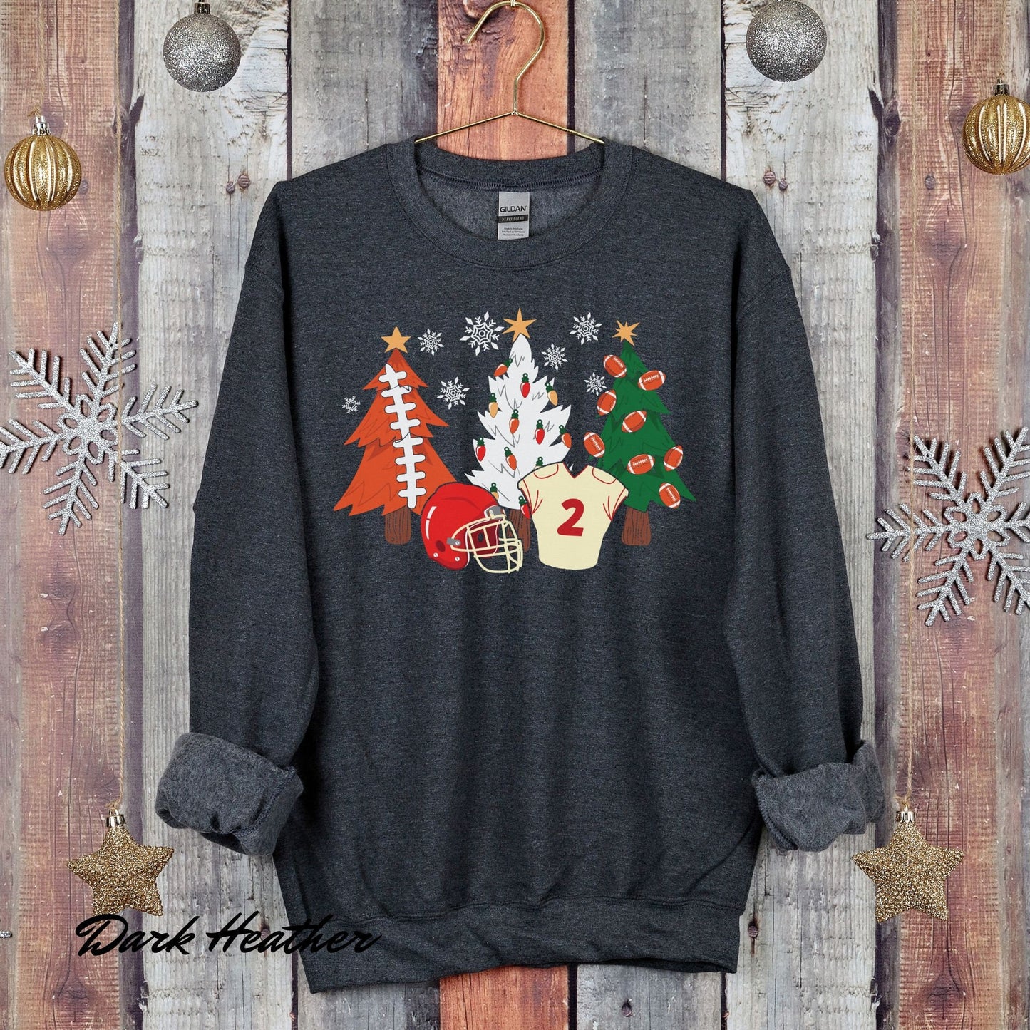 Football Christmas Tree Sweatshirt - Holiday Gift for Football Lovers