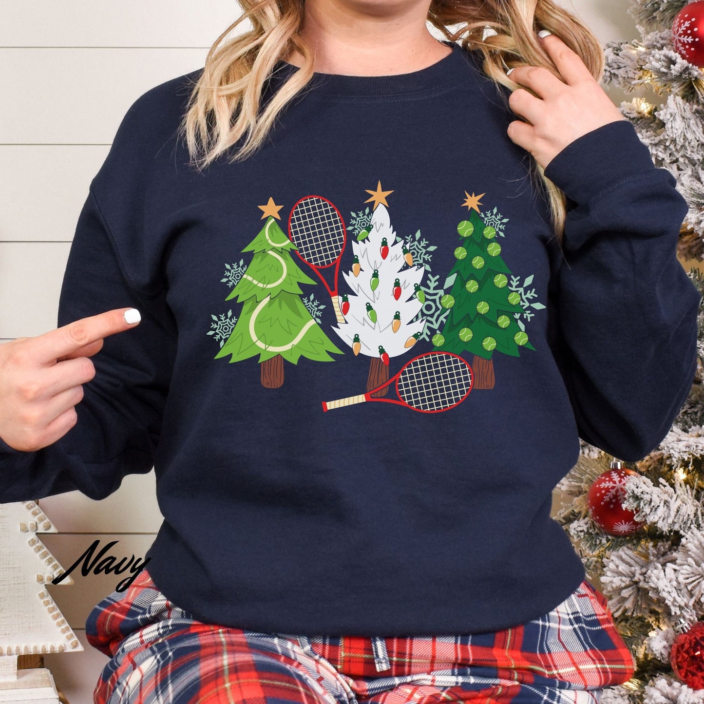 Tennis Christmas Sweatshirt - Holiday Gift for Women