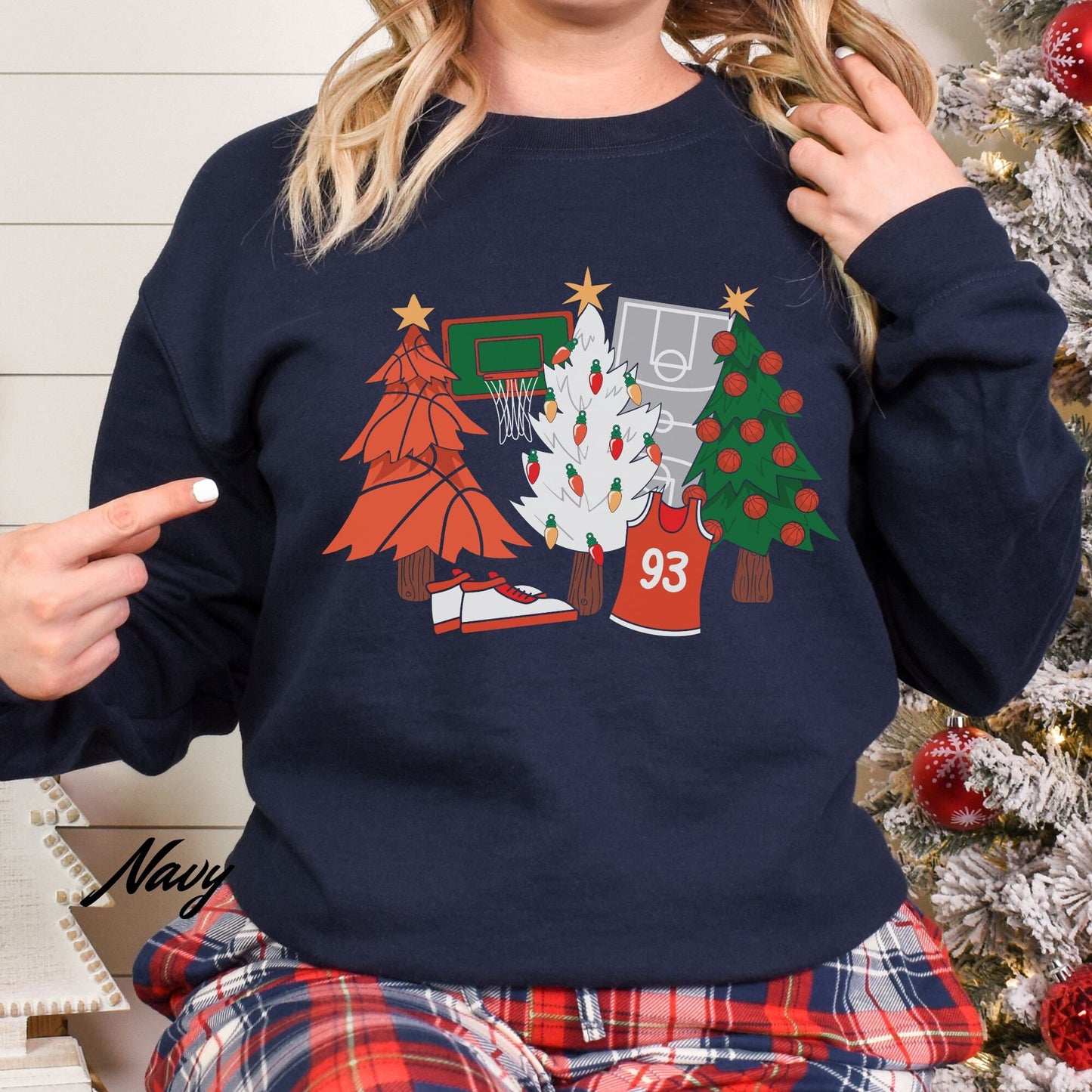 Basketball Christmas Tree Sweatshirt