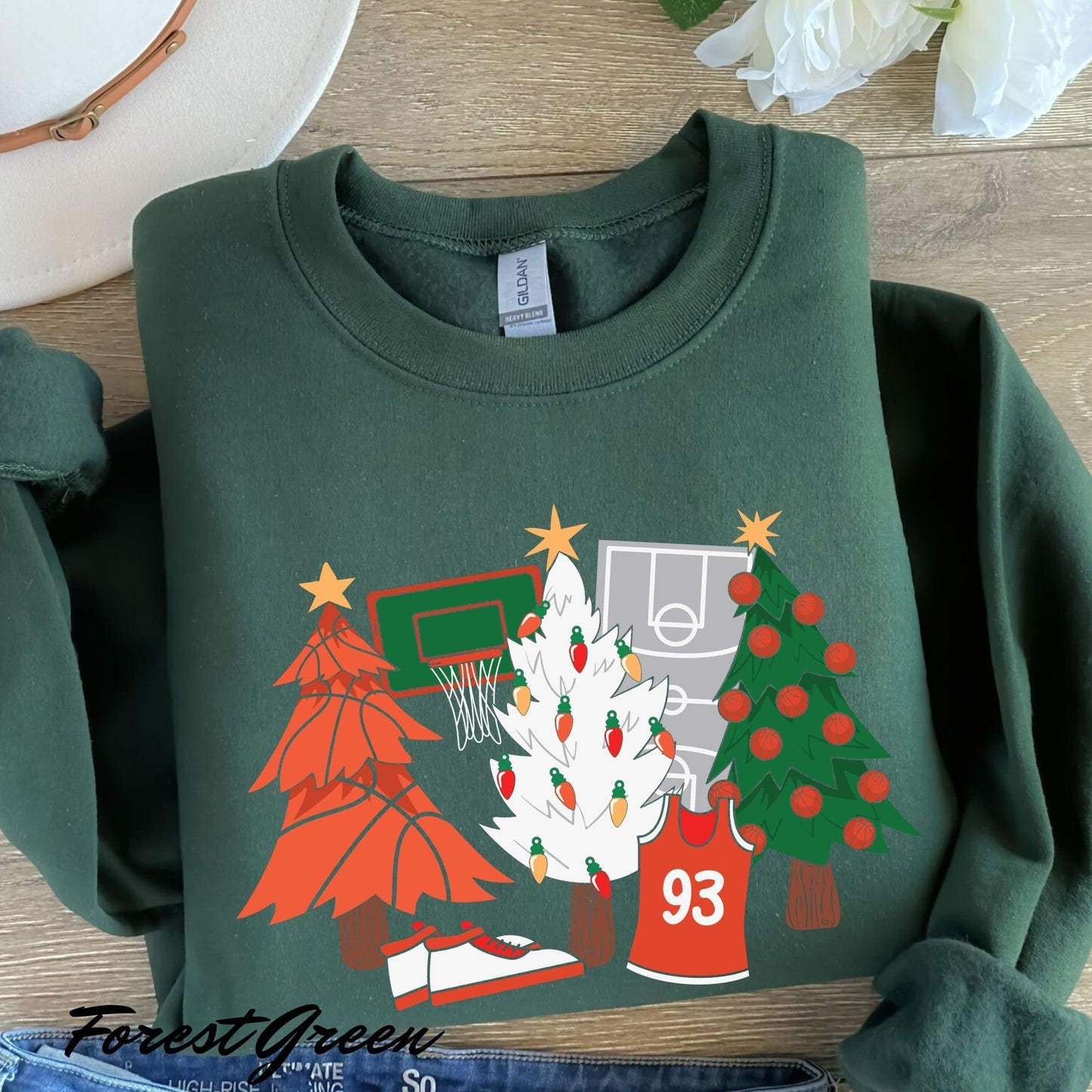 Basketball Christmas Tree Sweatshirt